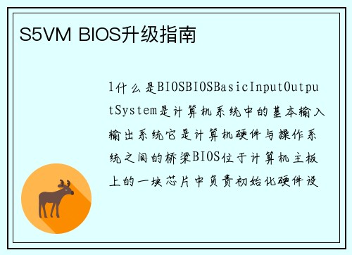S5VM BIOS升级指南